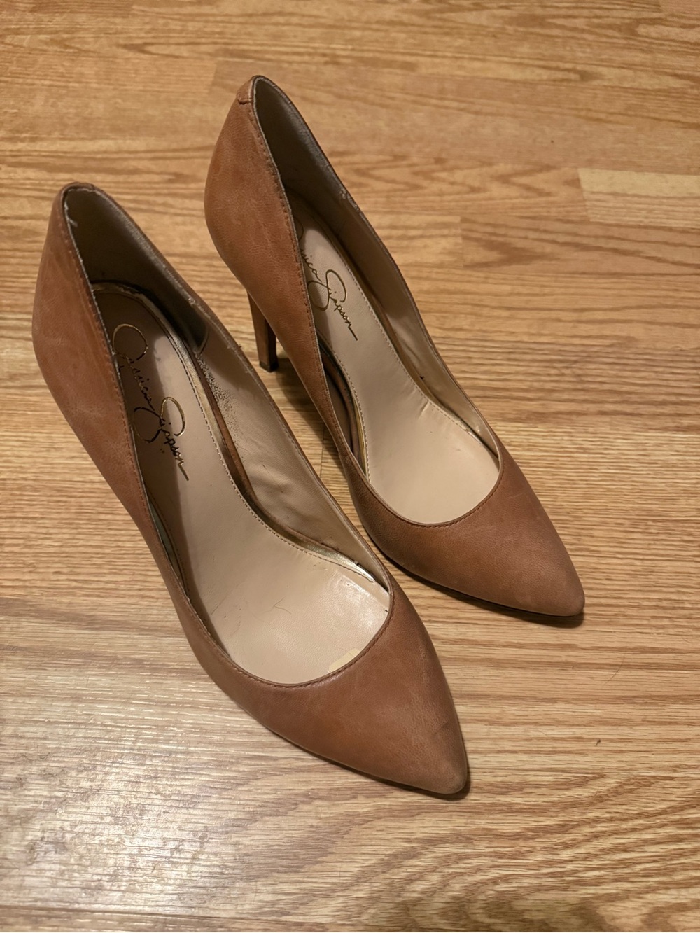 Jessica Simpson Camel Pointed-Toe Pumps